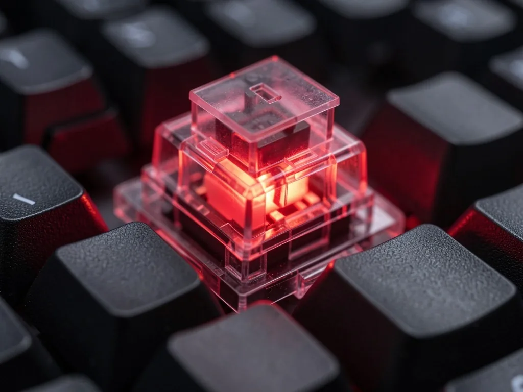 Teclado mecánico con iluminación roja