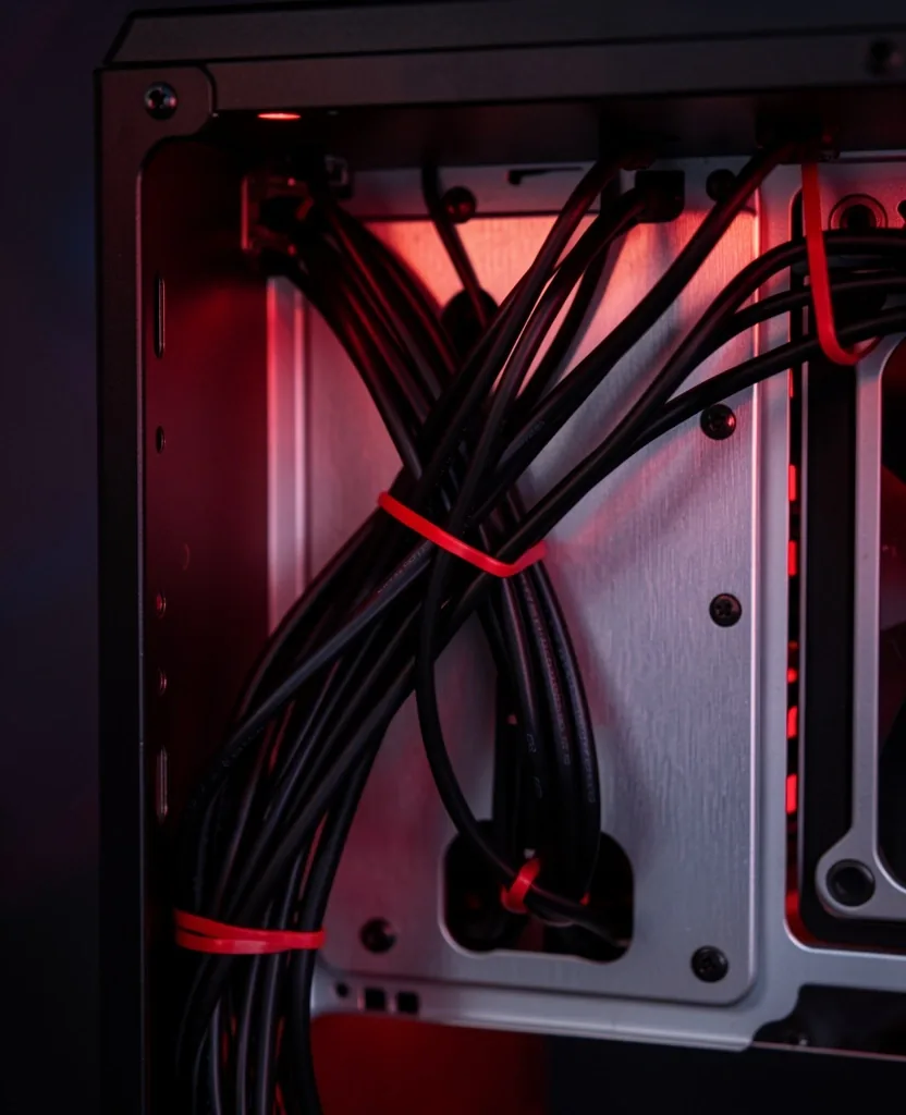 Gestión de cables y configuración técnica interior de una estación Tervandor