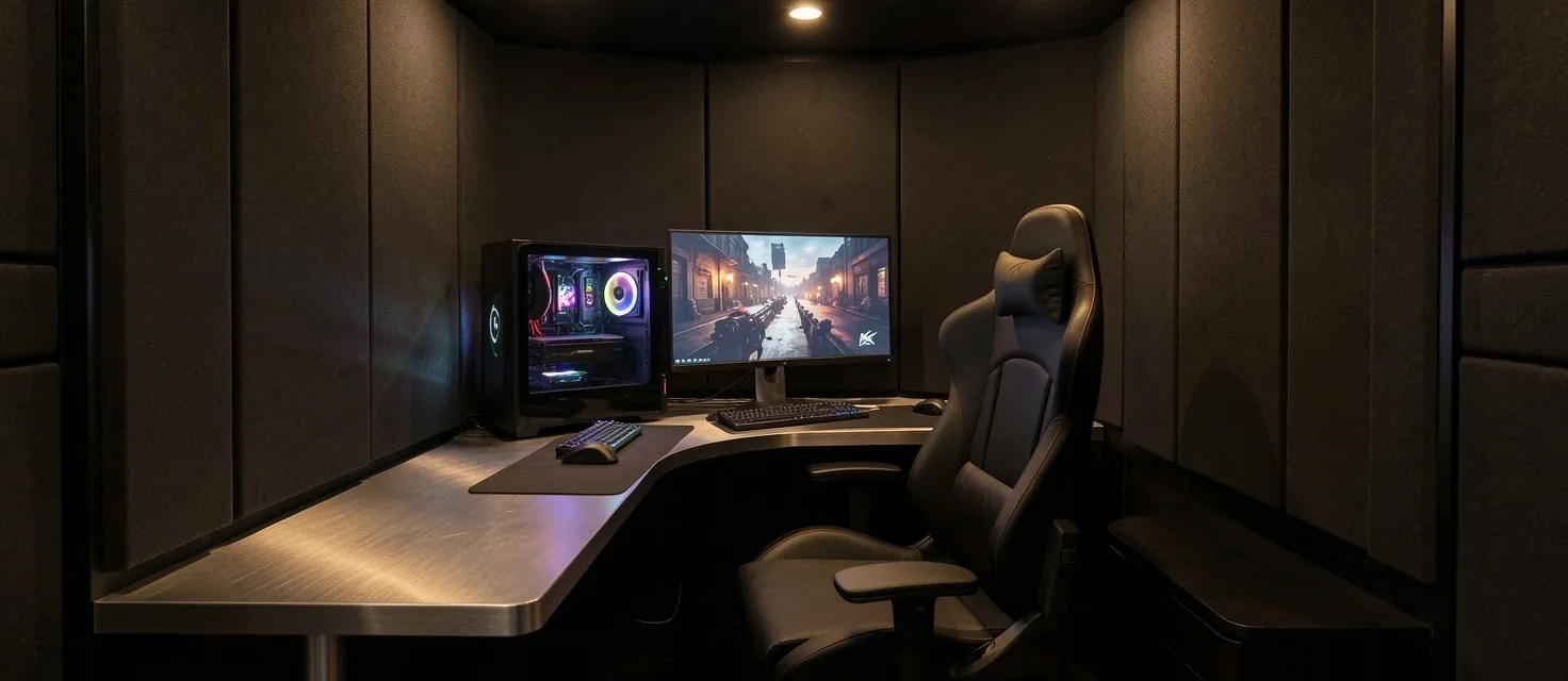 Cabina VIP insonorizada con equipo de alto rendimiento en Tervandor Cyber Hub
